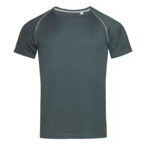 Image of Stedman Mens Active Raglan T-Shirt (S) (Granite Grey)