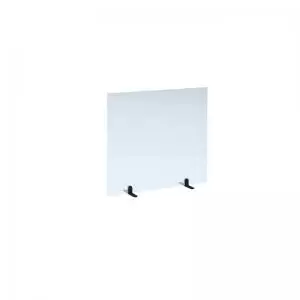 Image of Free standing acrylic 700mm high screen with Black metal feet 800mm