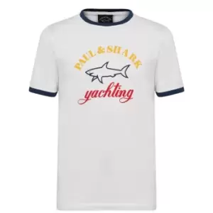 Image of Paul And Shark Cotton Logo T Shirt - White