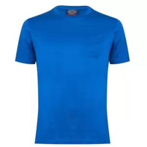 Image of Paul And Shark Logo Pocket T-Shirt - Blue