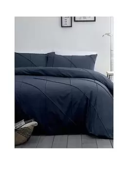 Image of Serene Dart Navy Single Duvet Cover Set