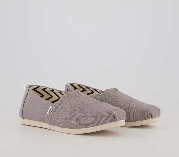 Image of TOMS Womens Alpargata Slip Ons Morning Dove In White, 5