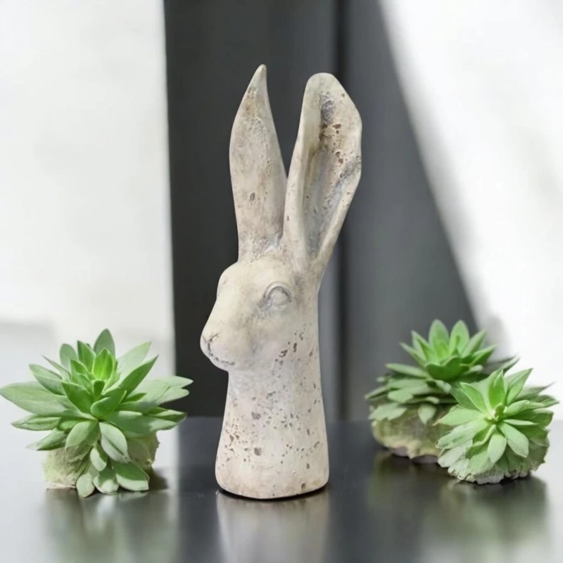 Image of Minster Rabbit Ornament - Resin - L11 X W11 X H29cm - Cream