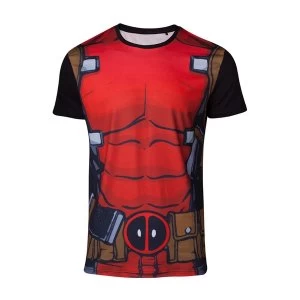 Image of Deadpool - Suit Sublimation Mens Small T-Shirt - Red