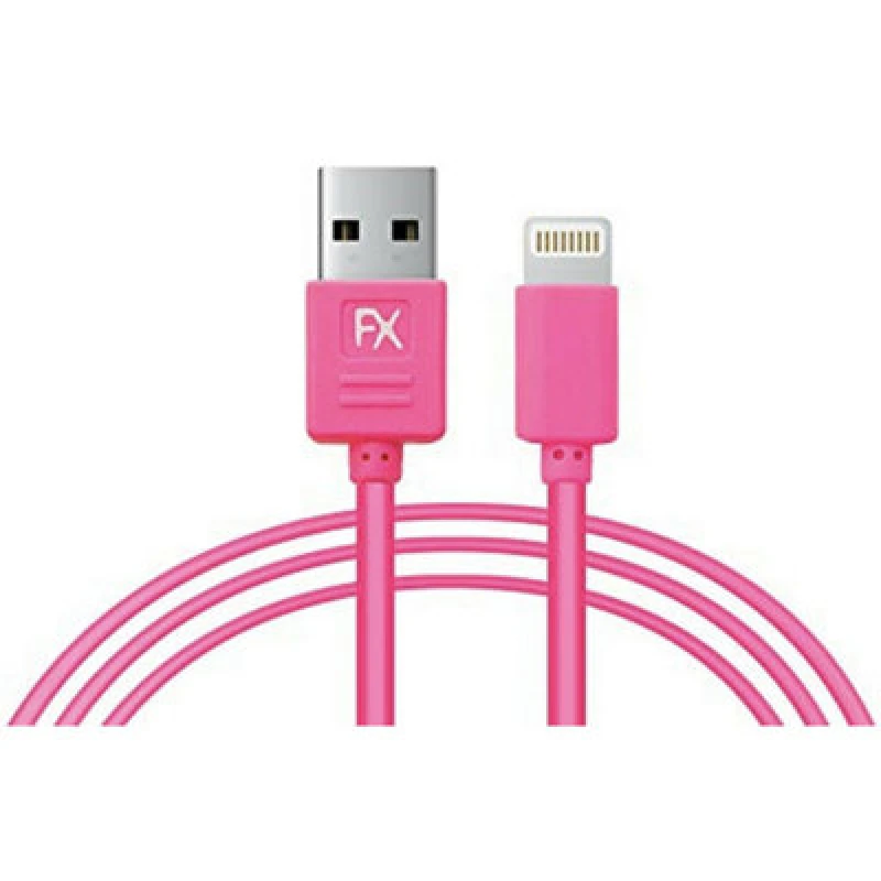 Image of FX Powabud USB 'Data Cable' for iPhone 6/6-Plus/5G/5S/5C Pink Pink unisex