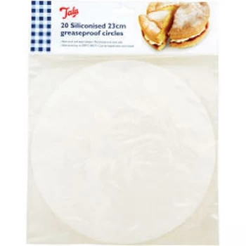 Image of Tala Siliconised 23cm Cake Circles, Greaseproof Liners (Set of 20)