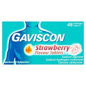 Image of Gaviscon Strawberry Flavour Tablets 48s
