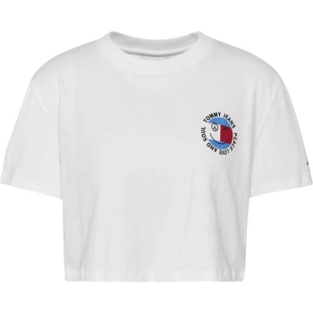 Image of Tommy Jeans Crop Smiley T Shirt - White