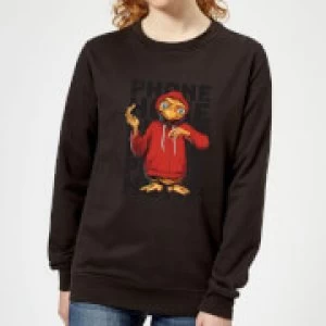 Image of ET Phone Home Stylised Womens Sweatshirt - Black - S