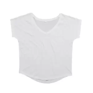 Image of Mantis Womens/Ladies Loose Fit V Neck T-Shirt (L) (White)