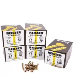 Image of Reisser - R2 Special 5mm Wood Screw Bundle - 1000 Screws - Yellow