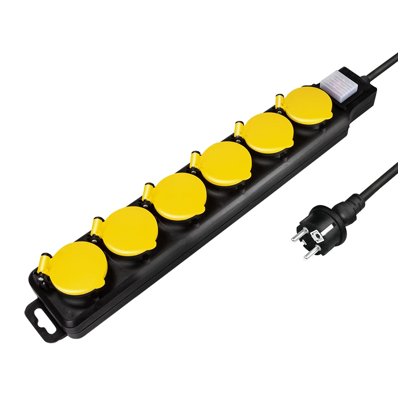 Image of LogiLink LPS256 power extension 1.5 m 6 AC outlet(s) Outdoor Black. Ye