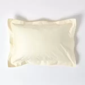 Image of Cream Egyptian Cotton Oxford Pillowcase 1000 Thread Count - Cream - Cream - Homescapes