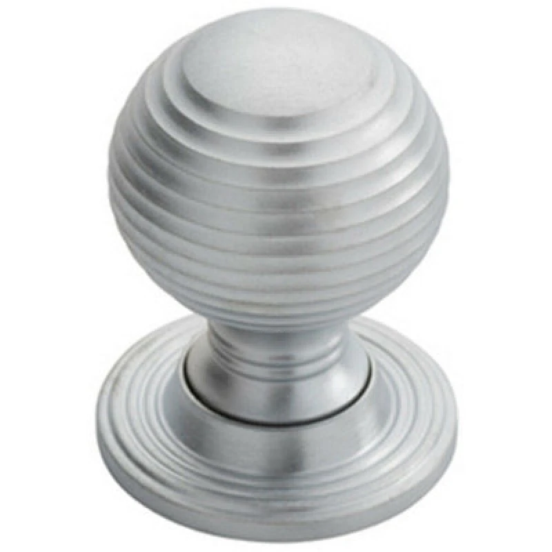 Image of Loops Textured Reeded Ball Cupboard Door Knob 28mm Dia Satin Chrome Handle Multi unisex