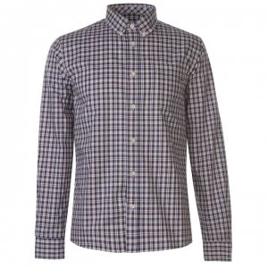 Image of Pretty Green Huckleberry Long Sleeve Check Shirt - White Check
