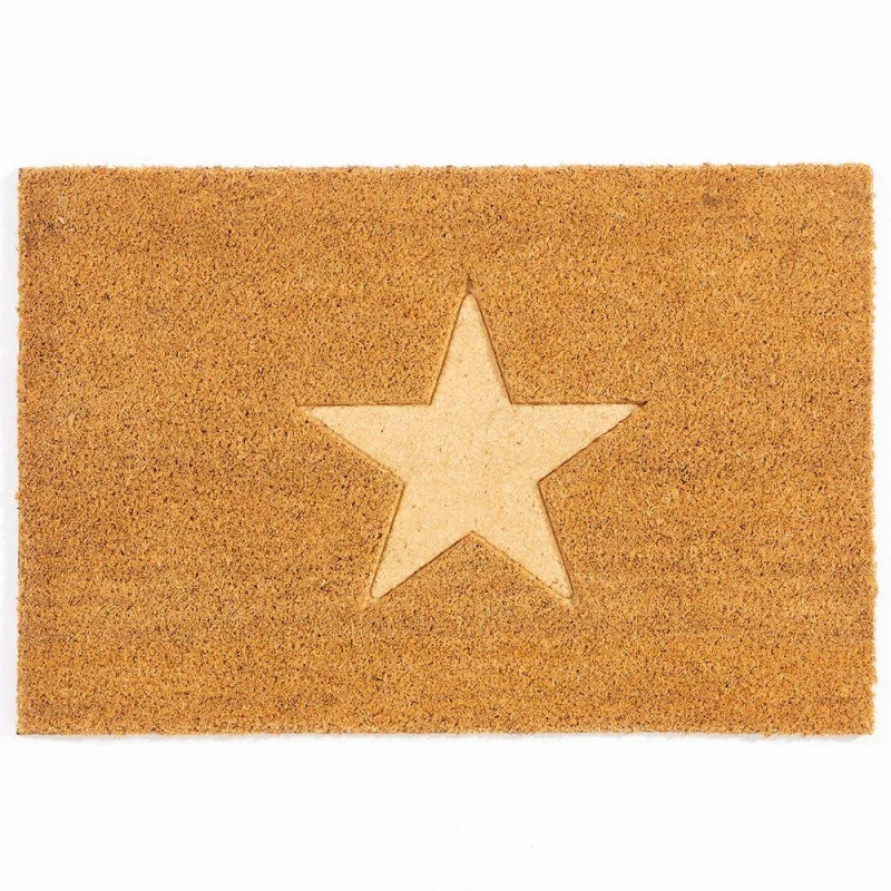 Image of Arthouse Astley Star Embossed Natural Doormat 40x60cm Neutral unisex One Size