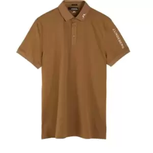 Image of J Lindeberg Golf Tech Polo Shirt - Brown