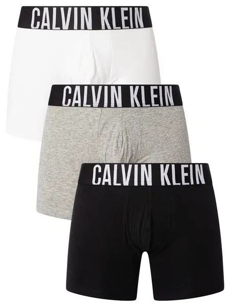 Image of Calvin Klein Intense Power 3 Pack Boxer Briefs Black/Grey Heather/White L