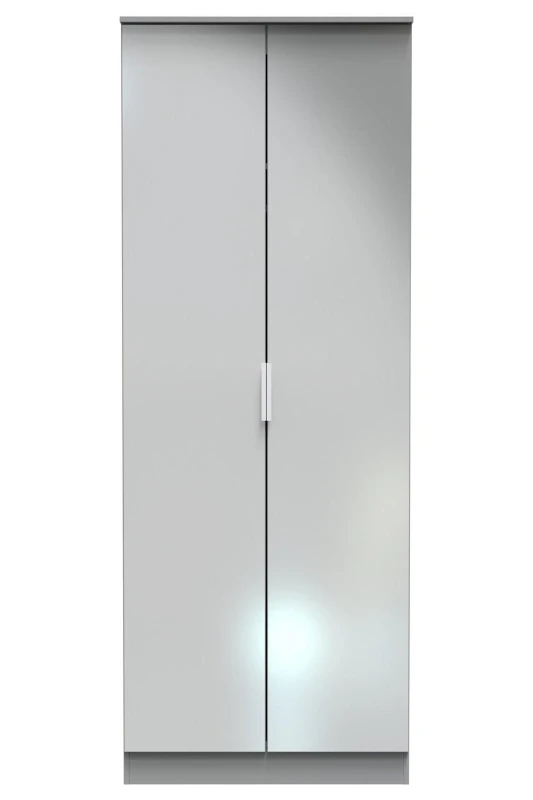 Image of Poole 2 Door Wardrobe In Uniform Grey & Dusk Grey (Ready Assembled)