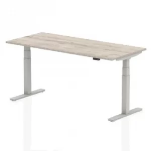 Image of Air 1800/800 Grey Oak Height Adjustable Desk with Silver Legs
