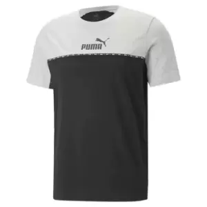 Image of Puma Essential Block X Tape T Shirt Mens - Green