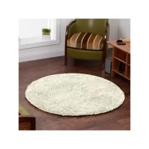 Image of Vista 2236 Shaggy Round Rug, Cream, 133 x 133cm - Think Rugs