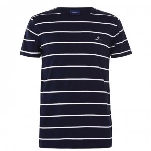 Image of Gant Striped T-Shirt - Navy 433
