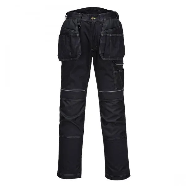 Image of Portwest PW3 Mens Holster Work Trousers T602BKS38 Colour: Black