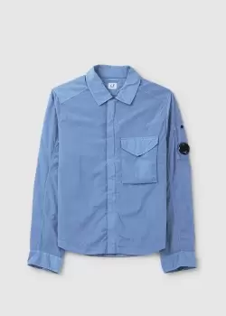 Image of C.P. Company Mens Chrome-R Zipped Overshirt In Riviera