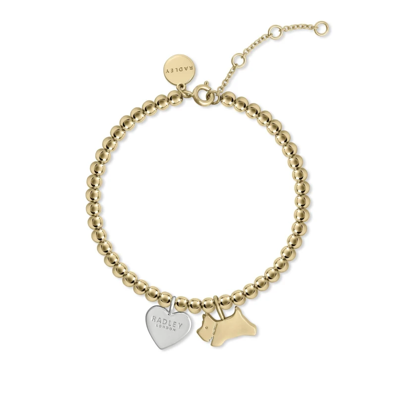Image of Radley RYJ3426S Pale Gold Tone Heart And Dog Bracelet - J81963
