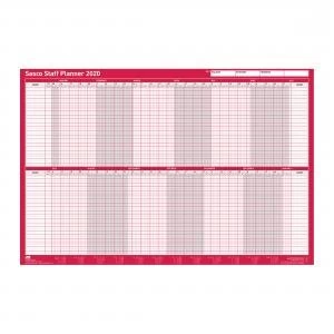 Image of Sasco 2020 Staff Planner Mounted Landscape 915x610mm Ref 2410114