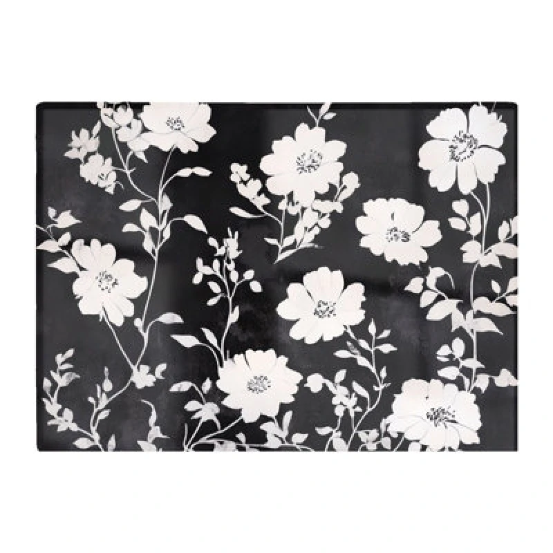 Image of Warren Reed Designer Black And White Floral Silhouette Chopping Board