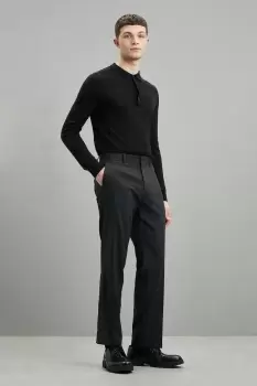 Image of Regular Fit Charcoal Smart Trousers