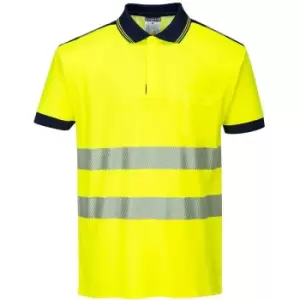 Image of PW3 Vision Hi Vis Polo Shirt Yellow / Navy M