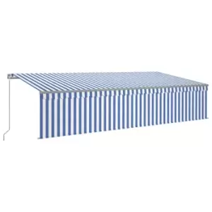 Image of Vidaxl Manual Retractable Awning With Blind 6X3M Blue & White