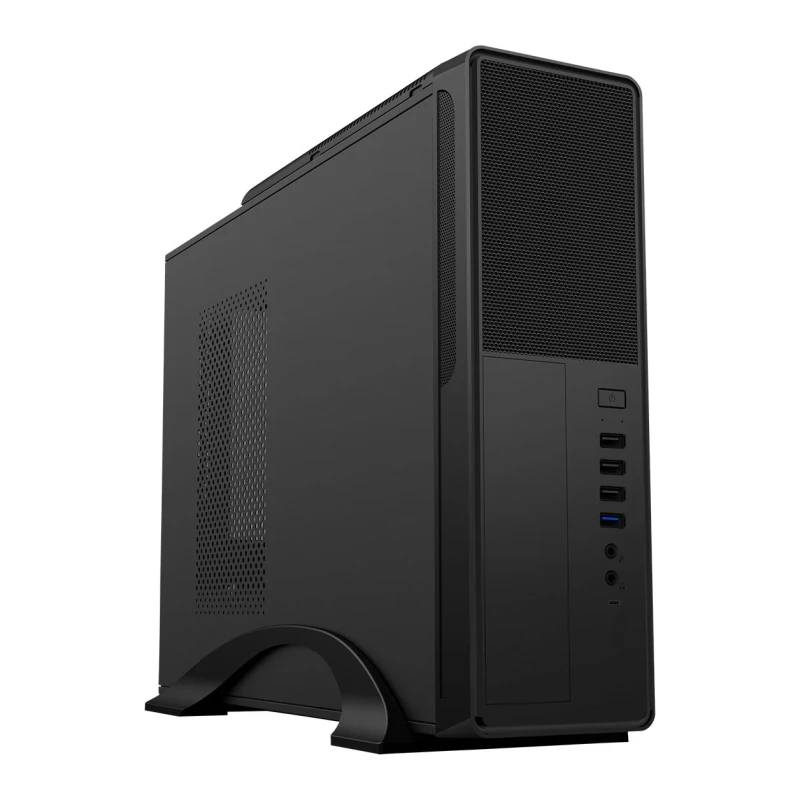 Image of CiT S014C Black Slim Micro ATX or ITX Case 300w PSU Built-in - CSCITS014C