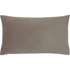 Image of Sunningdale Velvet Rectangular Cushion Mink, Mink / 30 x 50cm / Polyester Filled