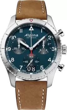 Image of Alpina Watch Startimer Pilot Quartz Chronograph Petroleum Blue