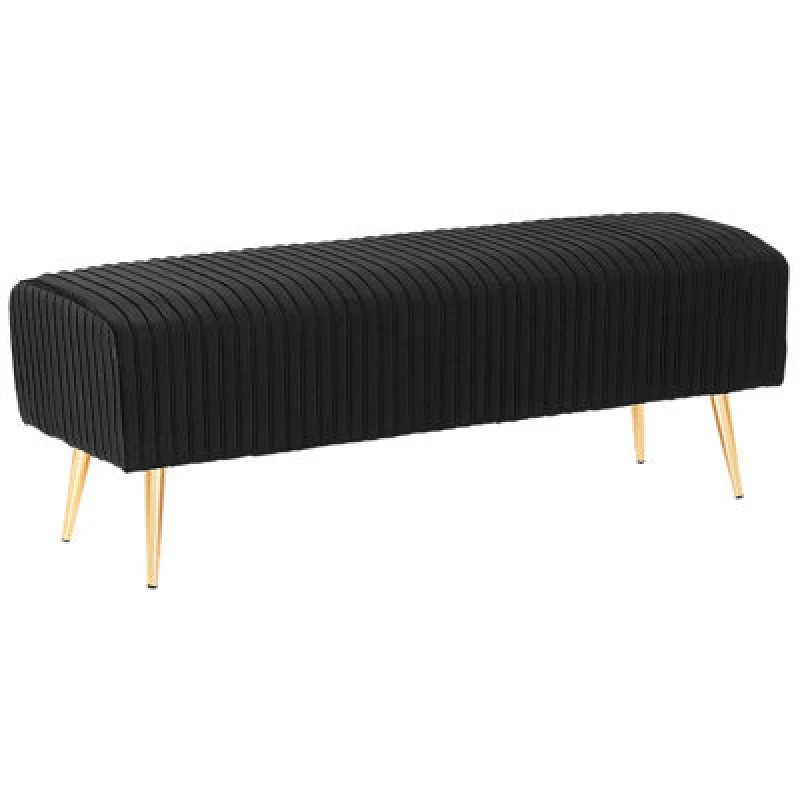 Image of Beliani Glam Bench Paterson Velvet Black