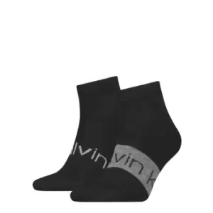 Image of Calvin Klein Sneaker Socks 2 Pack Mens - Black