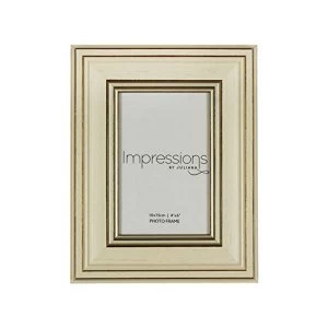 Image of 4" x 6" - Impressions Plastic Cream & Gold Photo Frame