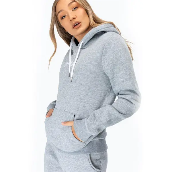 Image of Hype Scribble Logo Womens Pullover Hoodie - Grey 8