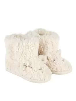 Image of TOTES Unisex Velcro Construction Polar Bear Bootie - Natural, Size 12-18 Months