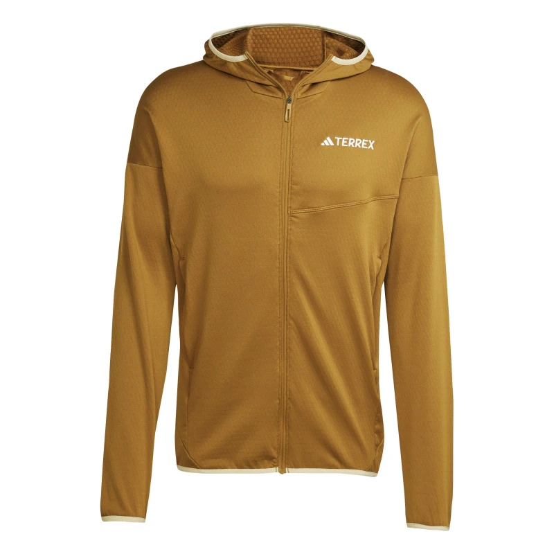 Image of adidas Mens 1/4 Zip Fleece Bronze/Savannah male S