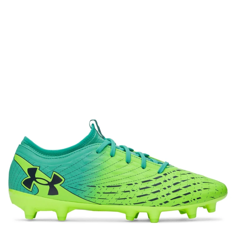 Image of Under Armour Mens Magnetico .3 Firm Ground Football Boots Green/Turquoise male 8 (42.5)