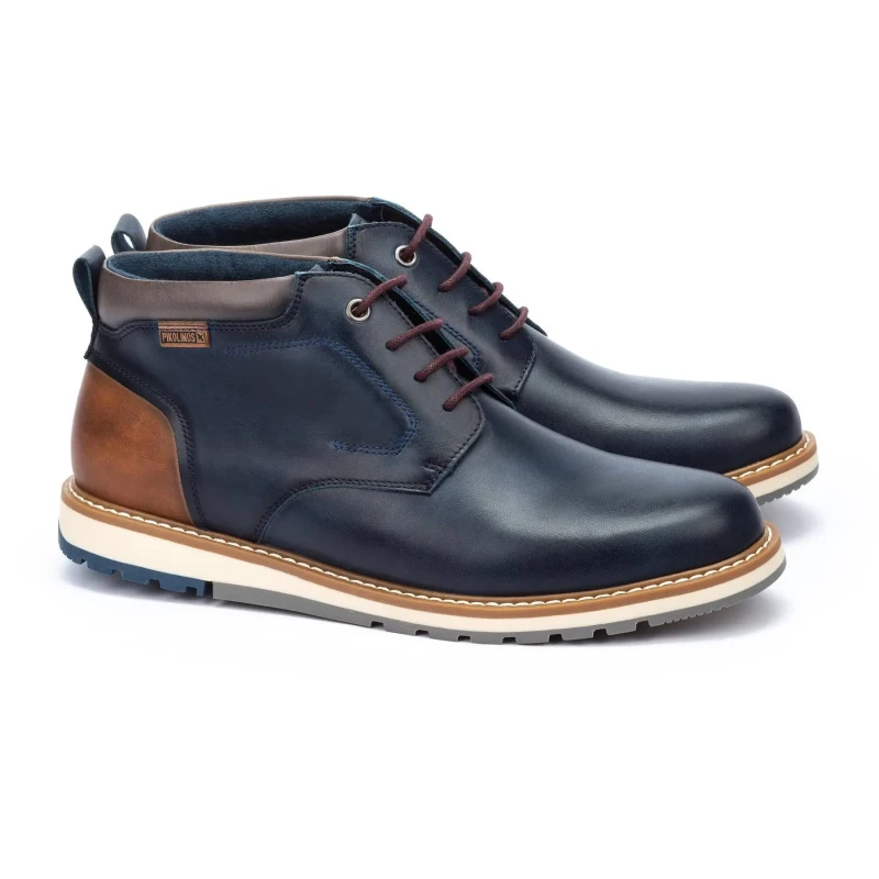 Image of Pikolinos Berna M8J-8181 Leather Mens Ankle Boots - Blue - Size:UK 8