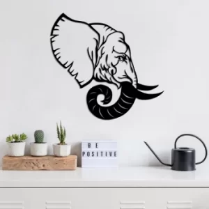 Image of Elephant 4 Black Decorative Metal Wall Accessory