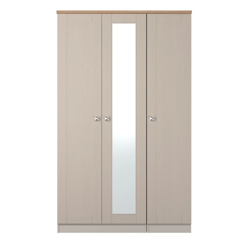 Image of Welcome Furniture Welcome Furniutre Sussex Tall Triple Mirror Wardrobe - Ready Assembled SUS147KABO