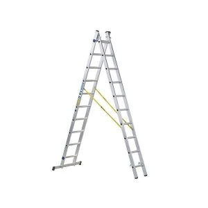 Image of Zarges D-Rung Combination Ladder 2-Part 2 x 8 Rungs