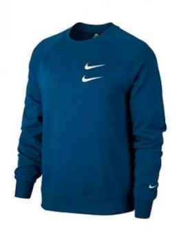 Image of Nike Sportswear Swoosh Crew - Blue